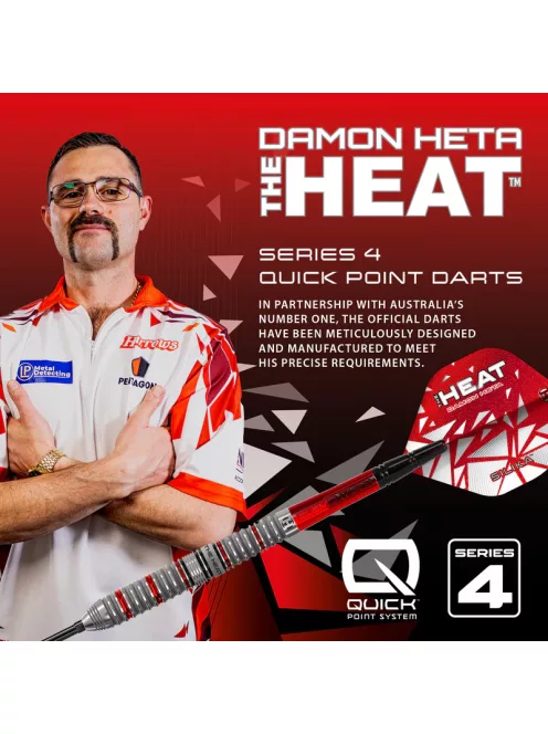 dart szett steel Harrows Damon Heta Series 4, Quick Point, 21gr, 90% 
