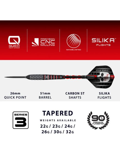 dart szett steel Harrows Ryan Searle Series 3, Quick Point, 24gr, 90%