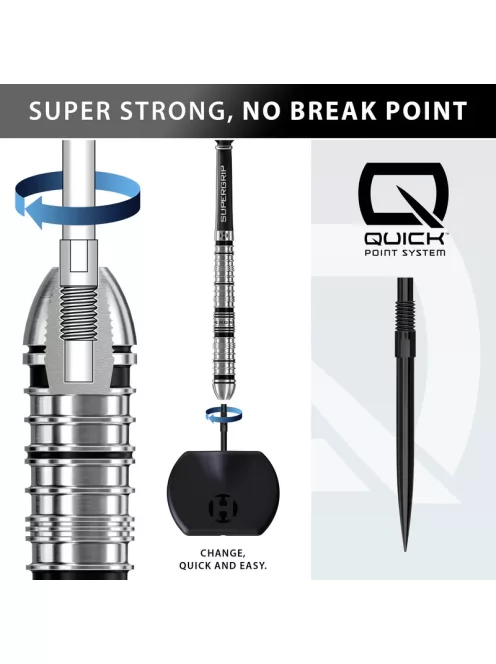 dart szett steel Harrows Supergrip QP Tapered, Quick Point, 22gr, 90% 