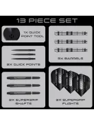 dart szett steel Harrows Supergrip QP Tapered, Quick Point, 22gr, 90% 