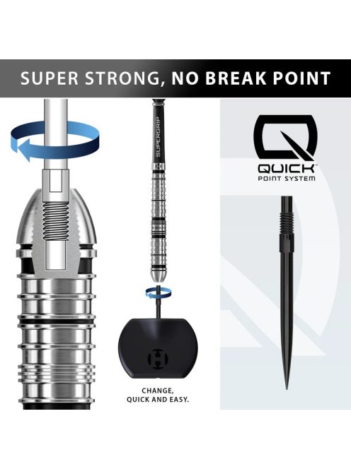 dart szett steel Harrows Supergrip QP Tapered, Quick Point, 24gr, 90%