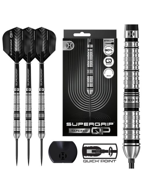 dart szett steel Harrows Supergrip QP Tapered, Quick Point, 30gr, 90%