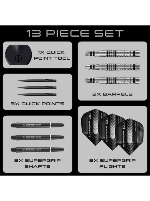 Dart szett steel Harrows QP Supergrip Torpedo 23g, 90%