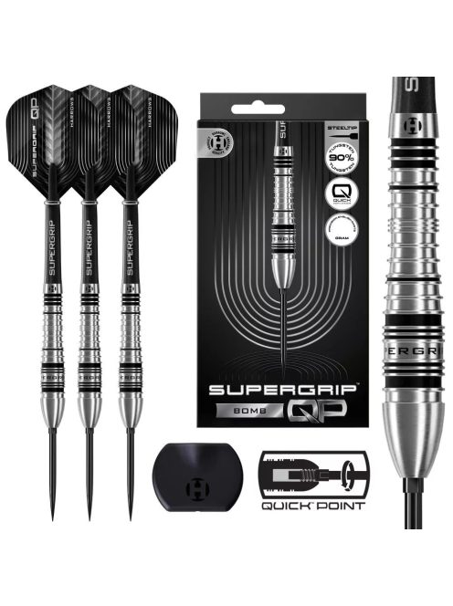 Dart szett steel Harrows QP Supergrip Bomb 23g, 90%