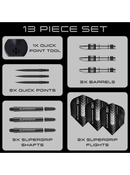 Dart szett steel Harrows QP Supergrip Bomb 23g, 90%