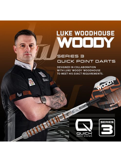 dart szett steel Harrows Luke Woodhouse Series 3, Quick Point, 25gr, 90%