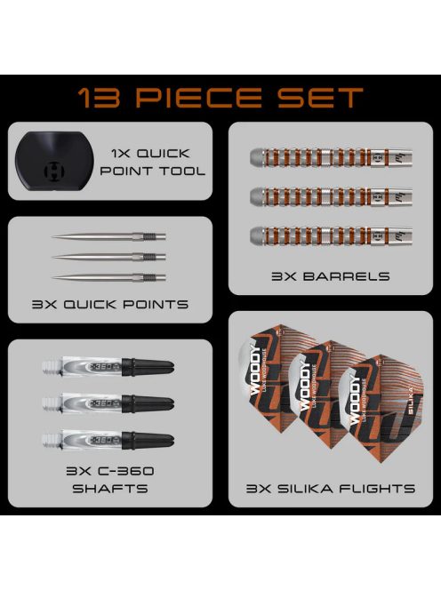 dart szett steel Harrows Luke Woodhouse Series 3, Quick Point, 25gr, 90%