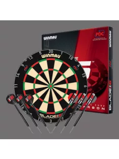   darts tábla Winmau Blade 6 Triple Core + 2 szett (6db) Winmau Nero B6 brass 18,5gr nyíl 