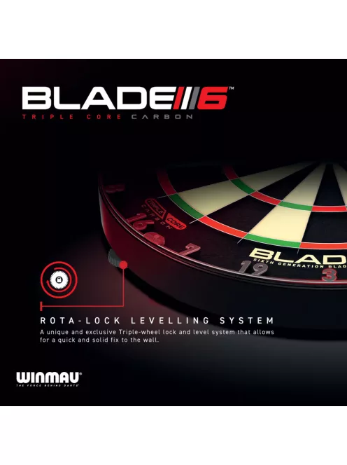 darts tábla Winmau Blade 6 Triple Core + 2 szett (6db) Winmau Nero B6 brass 18,5gr nyíl 