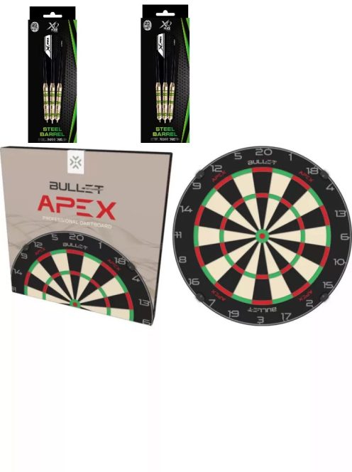 darts tábla  Bullet Apex + 2 szett steel Dart szett XQMAX BK COATED , 23g