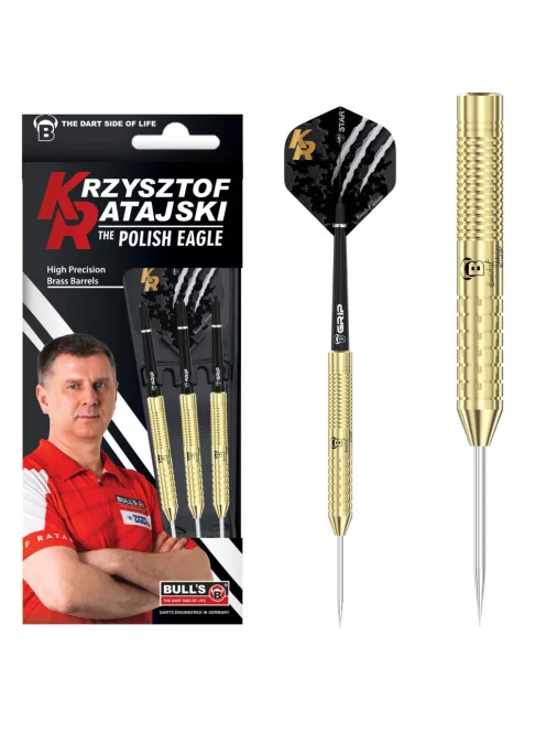 BULL'S Krzysztof Ratajski Brass Gold Steel Dart, 24g