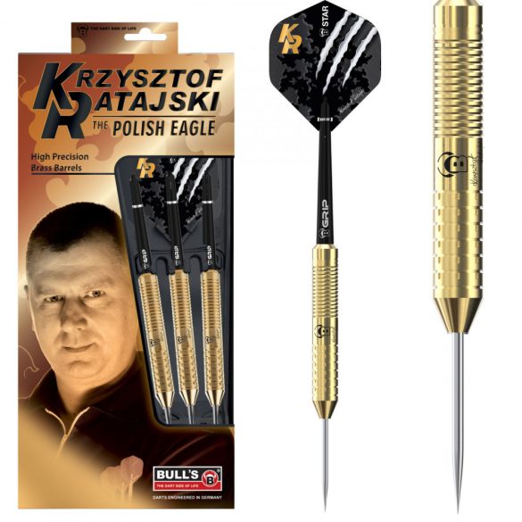 BULL'S Krzysztof Ratajski Brass Gold Steel Dart 24g