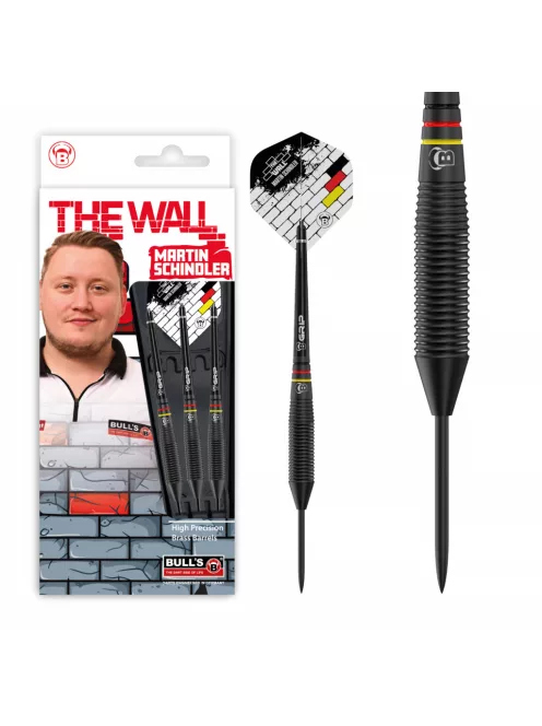 dart szett steel  BULL'S Martin Schindler "THE WALL" Black Brass 23gr