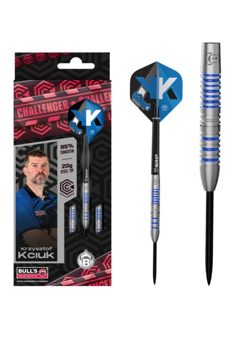 Dart szett Bull's Krzysztof Kciuk Challenger steel, 20g, 90%