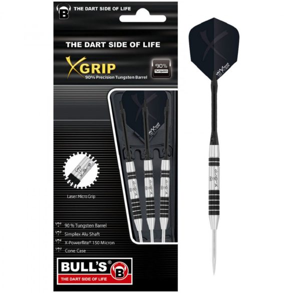 dart szett Bull's steel X-Grip X6 26gr 90%