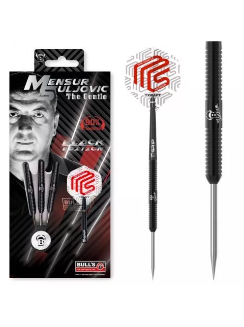 Dart set BULL'S Mensur Suljovic Black Edition Steel 23g 90%