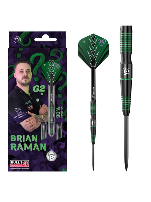 Dart szett Bull's Brian Raman G2, steel, 22g, 90%