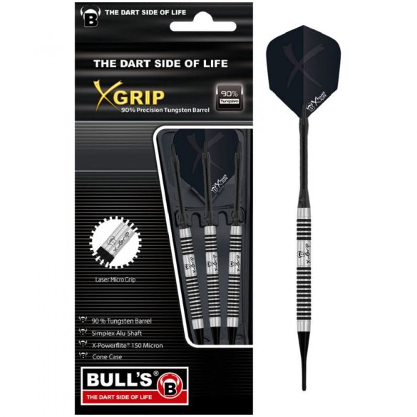 dart szett Bull's X-Grip X5 soft steel 16g 90%