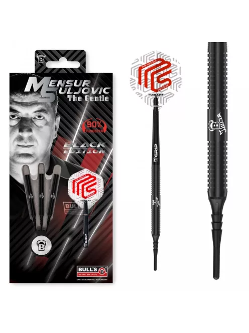 Dart set BULL'S Mensur Suljovic Black-Edition Soft 18g 90%
