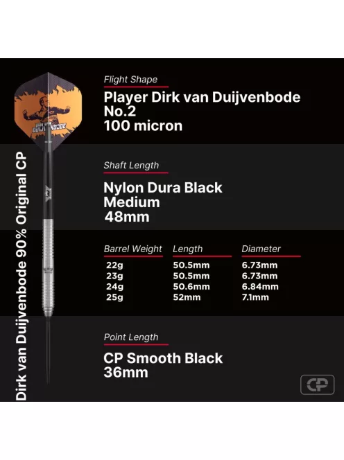 Darts szett steel Bulls NL Dirk Van Duijvenbode Original CP, 22g 90%