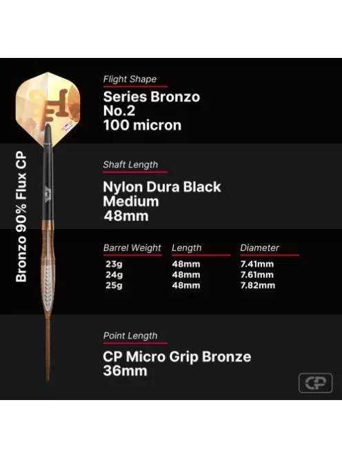 Darts szett steel Bulls NL Bronzo Flux CP 24g, 90%
