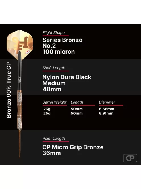 Darts szett steel Bulls NL Bronzo True CP 25g, 90%