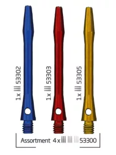 BULL' DARTS ALU. SIMPLEX STEM SET LONG( 4 x 3 stems)