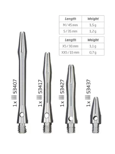 Bull's Darts stem Simplex extra short silver