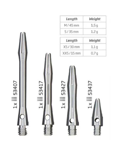 Bull's Darts stem Simplex extra short silver