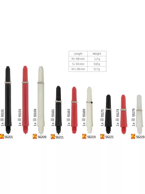 Bull's long white nylon shaft 6 pack (18pcs)