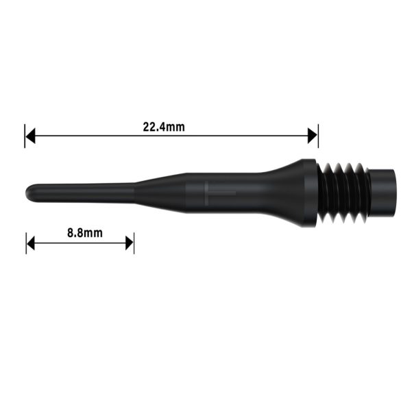 Bull's darts hegy műanyag TEFO-X fekete 100db 2B/A standard menetes
