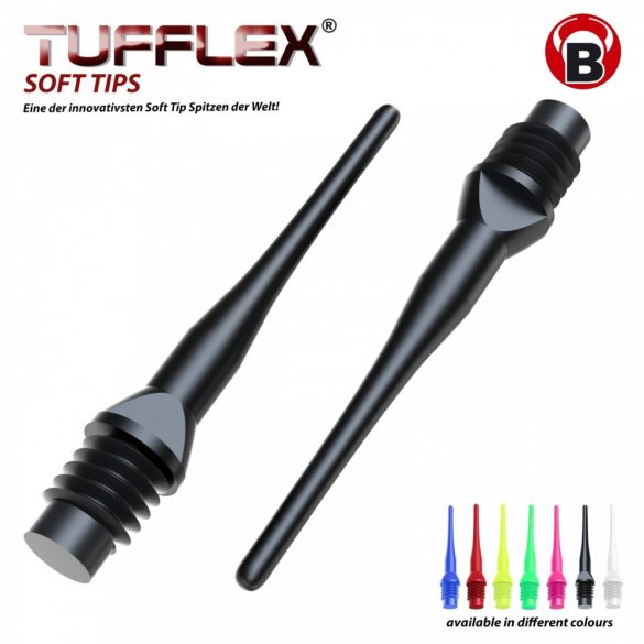 Bull's dart tip Tufflex black 6mm, 100pcs/pack