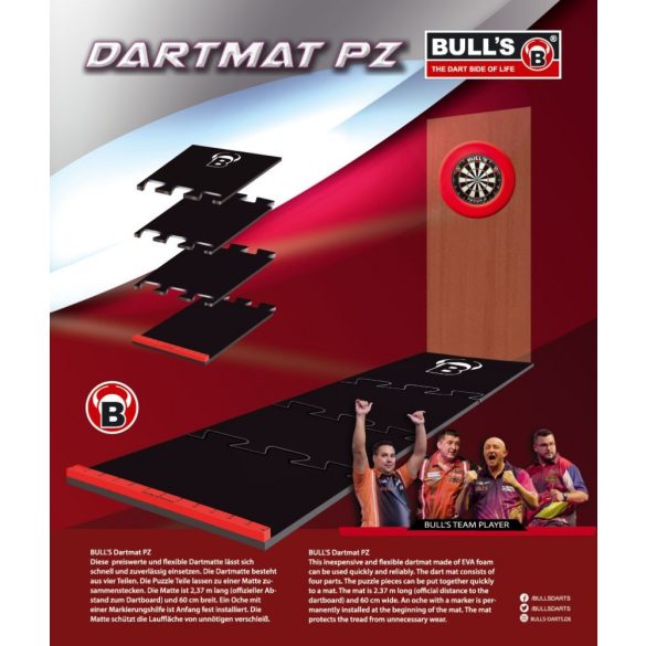 darts mat Bull's Dart Mat, black-red, with dart backing
