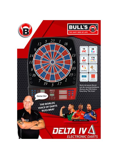 Bull's Delta IV professional electric dartboard with Russ Bray's "The Voice" (2 year warranty!)