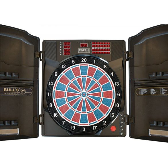 Bull's Masterscore professional electric dartboard in a cabinet with the voice of Russ Bray "The Voice" (2 year warranty!)