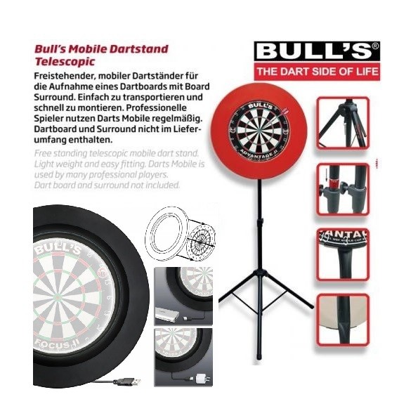 Bull's Vibex S complete professional dart set with light, stand