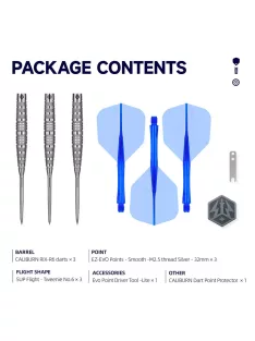 Darts szett steel Caliburn RIX R6 22g 90% wolfram