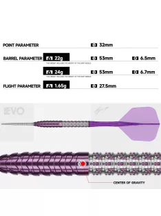 darts szett steel Caliburn Awakening E.T 22gr, 90%