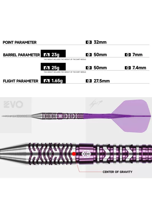 darts szett steel Caliburn Awakening Ivan 25gr, 90%