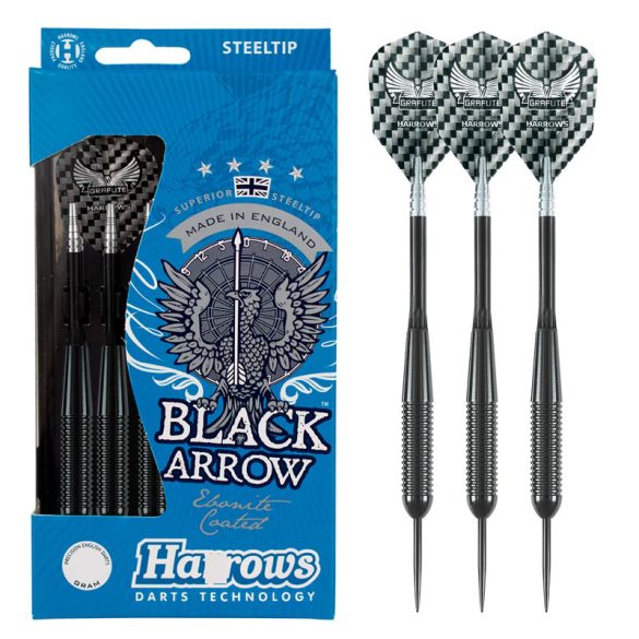 DART SET HARROWS STEEL 19G BLACK ARROW