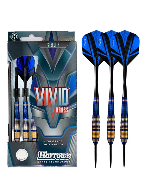 Dart set Harrows steel, Vivid R blue, 21g, brass