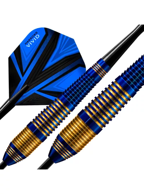 Dart set Harrows steel, Vivid R blue, 21g, brass