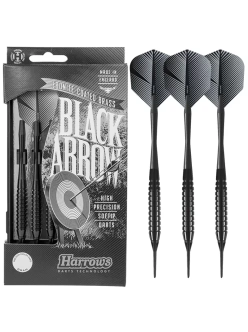 Dart set Harrows soft, Black Arrow R, 16g, brass