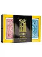 KEM Jacquard Wide Jumbo (Green and Burgundy) Poker Cards, Double Pack