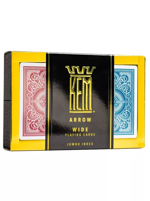 KEM Jacquard Wide Jumbo (Green and Burgundy) Poker Cards, Double Pack