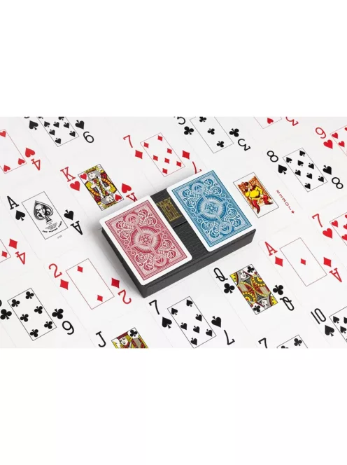 KEM Jacquard Wide Jumbo (Green and Burgundy) Poker Cards, Double Pack