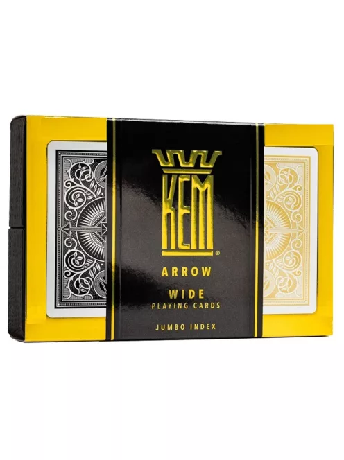 Poker card KEM Black/Gold wide 100% plastic double deck