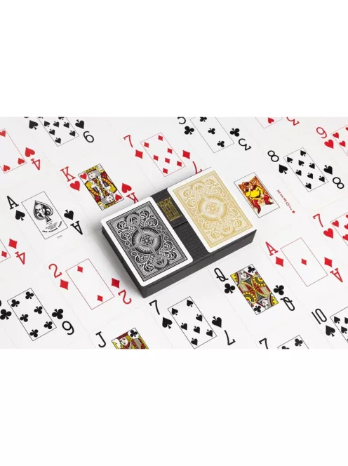 Poker card KEM Black/Gold wide 100% plastic double deck