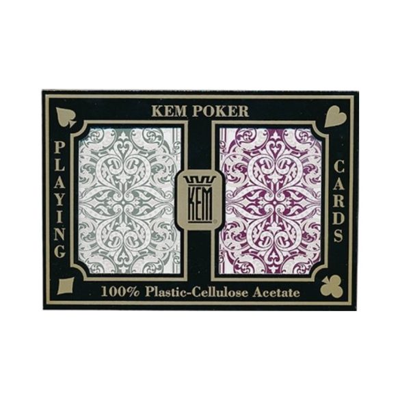 KEM Jacquard Wide Jumbo (Green and Burgundy) póker kártya, dupla csomag
