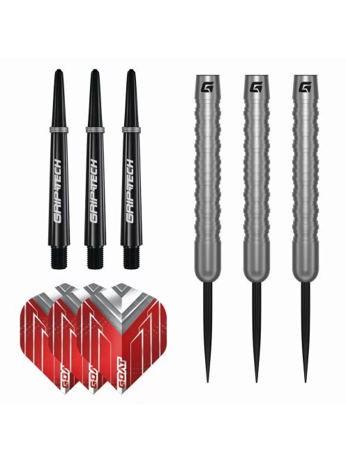 Darts szett steel GOAT Podium Silver, 22g, 80%